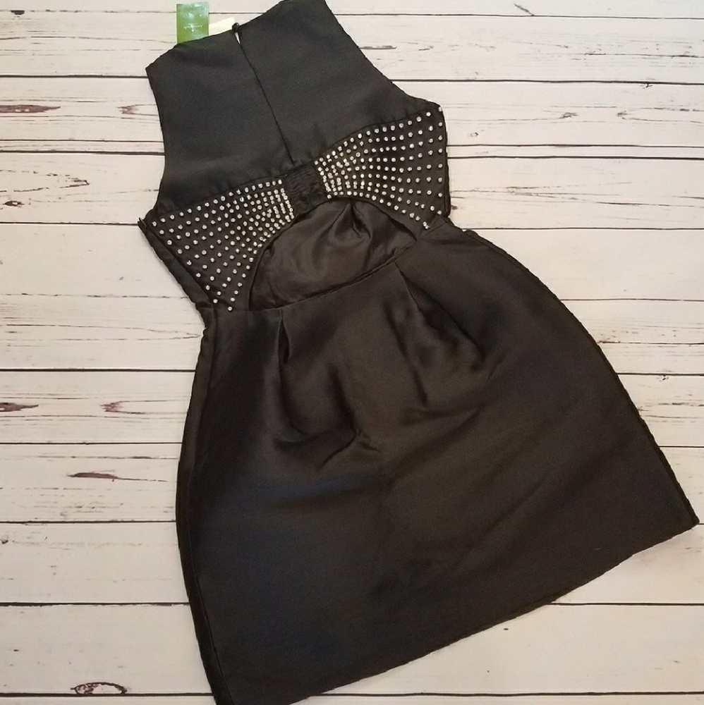 NWT Kate Spade Black Embellished Bow Back Dress - Picture 4 of 5